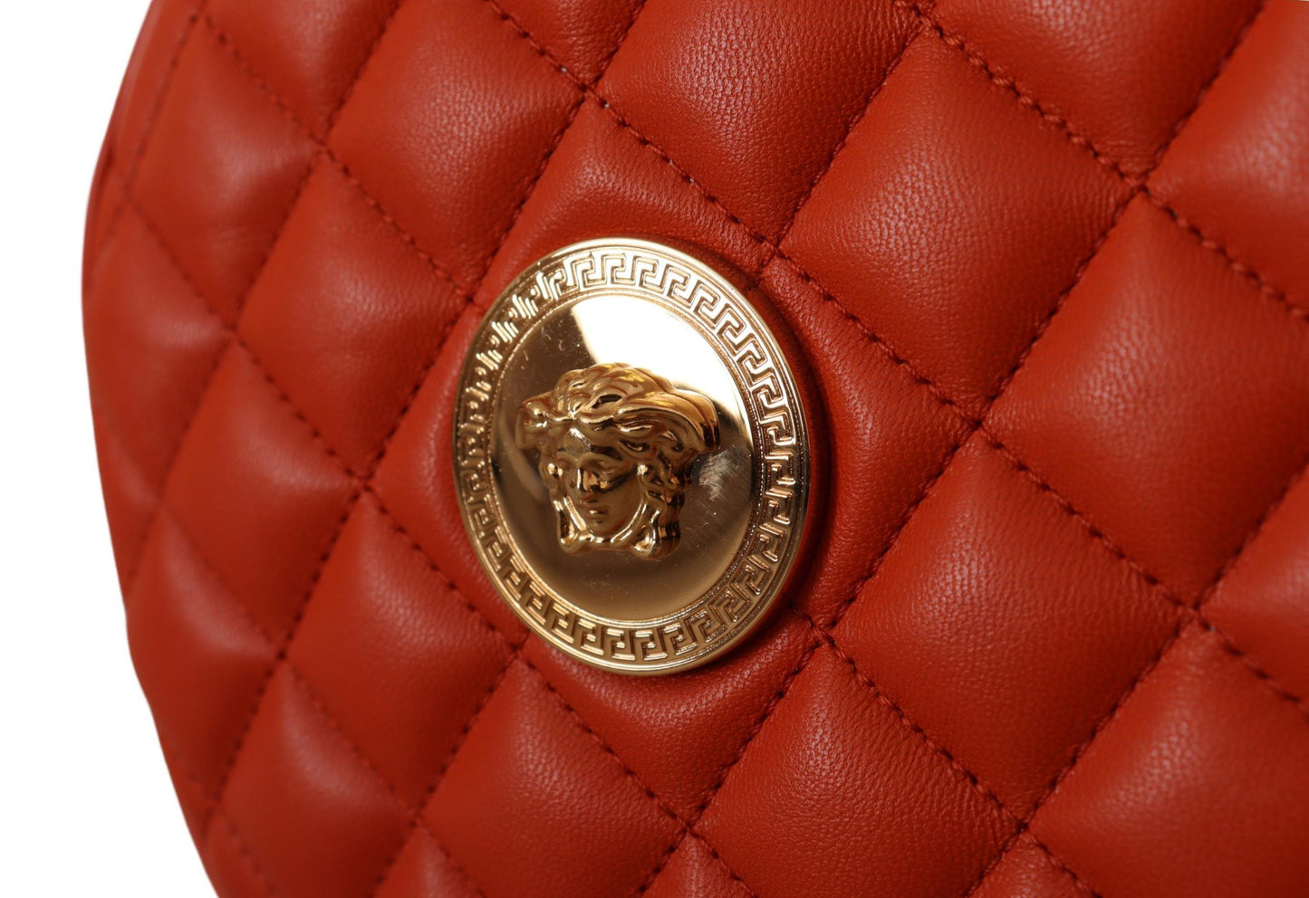 Elegante bolso bandolera redondo de piel napa