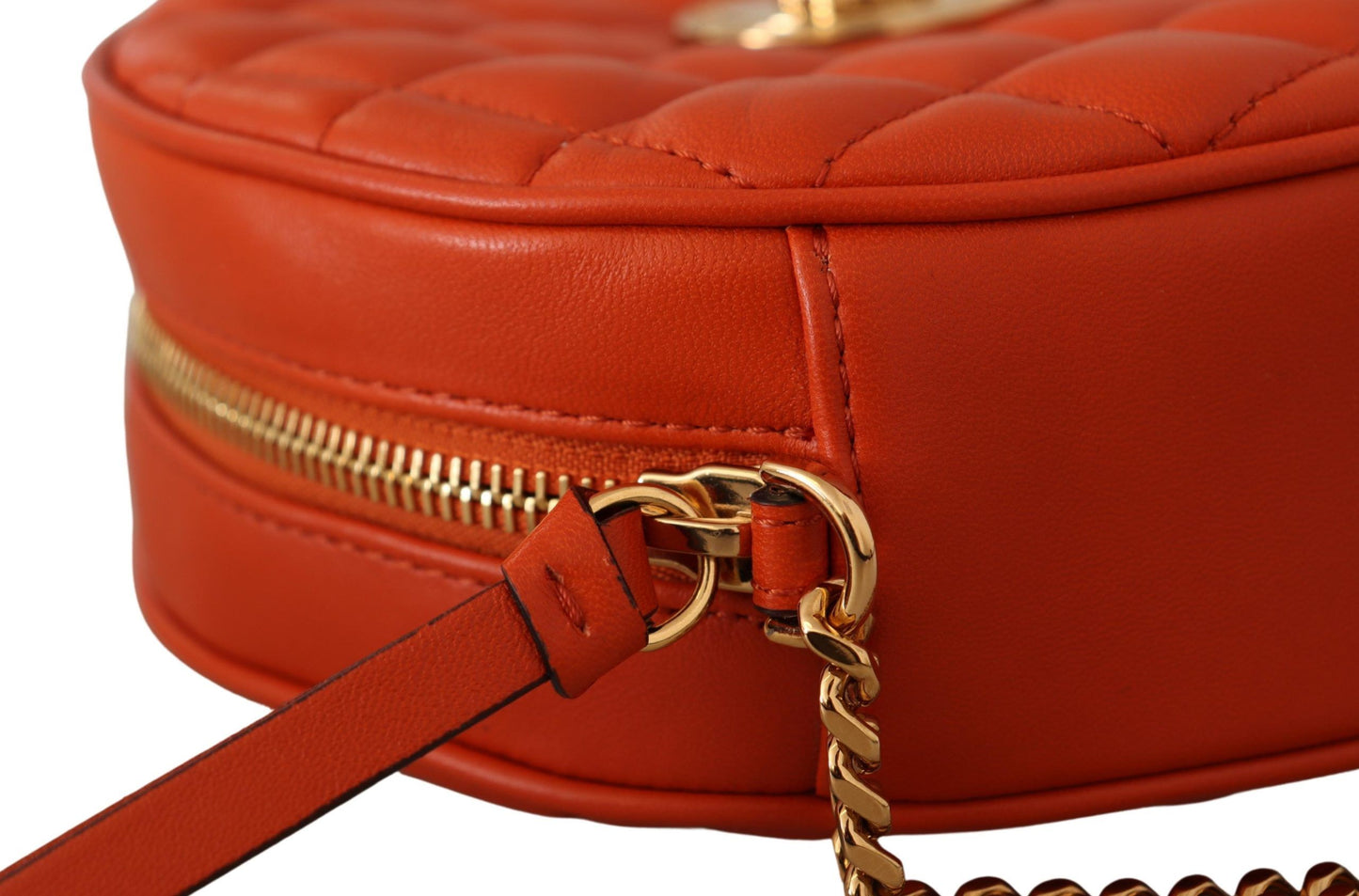 Elegante bolso bandolera redondo de piel napa