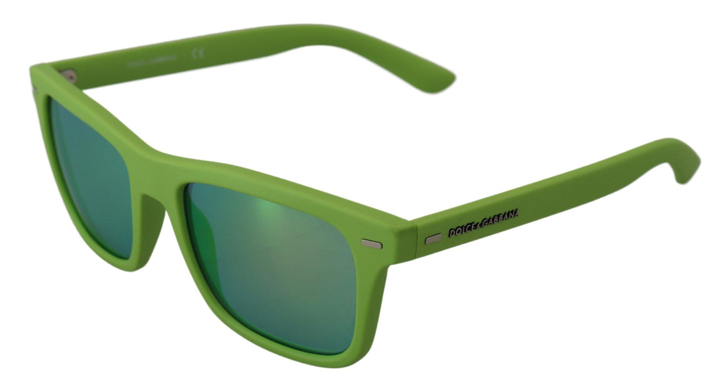 Lunettes de soleil à monture intégrale chic vert acide