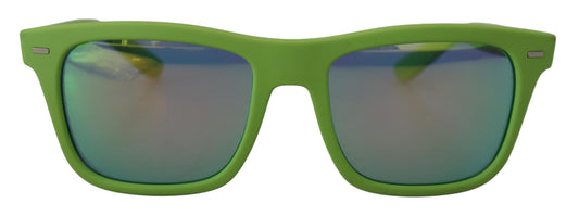 Lunettes de soleil à monture intégrale chic vert acide