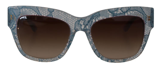 Lunettes de soleil élégantes à dégradé de couleurs avec bordure en dentelle
