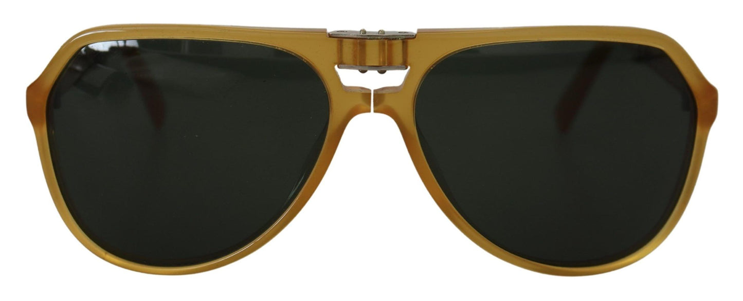 Lunettes de soleil aviateur chics en acétate jaune