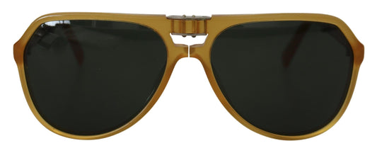 Lunettes de soleil aviateur chics en acétate jaune