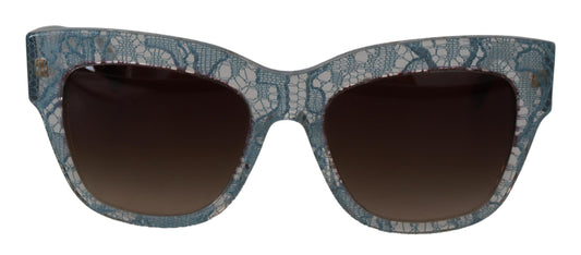 Lunettes de soleil bleues élégantes avec détails en dentelle