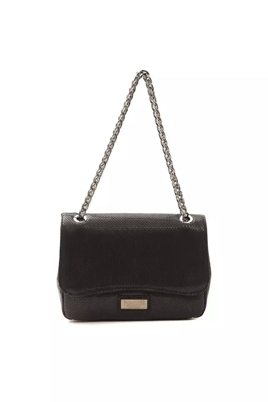 Sac bandoulière en cuir noir pour femme