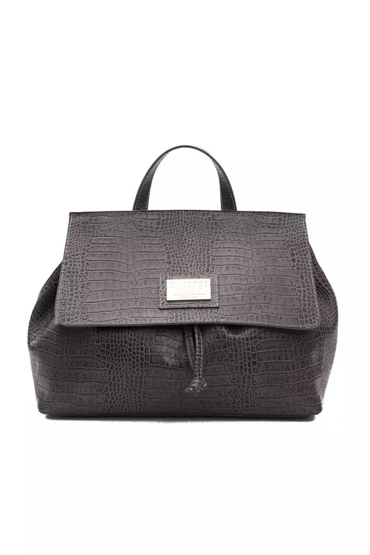 Convertible Handbag/Backpack in Crocodile Print Leather
