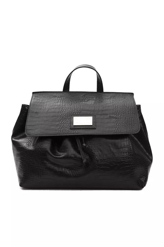 Convertible Handbag/Backpack in Crocodile Print Leather