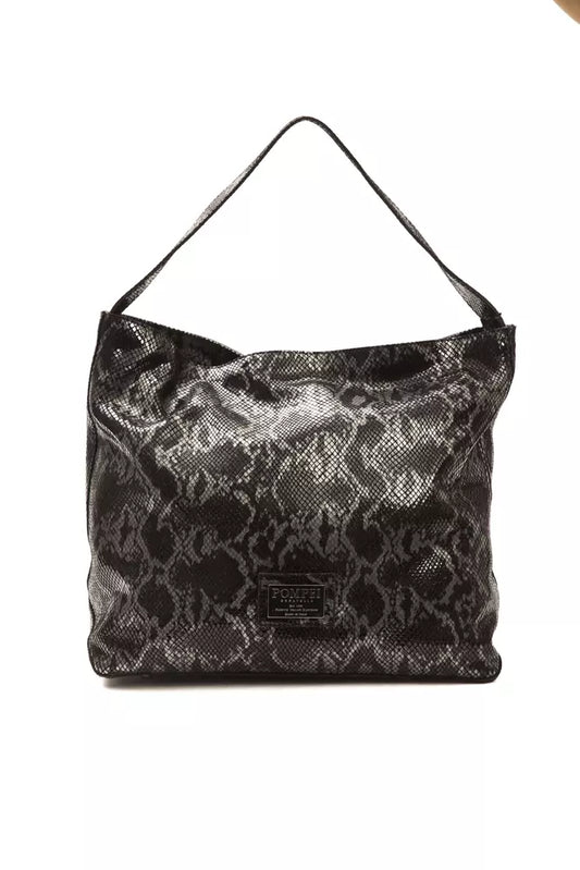 Shoulder Bag in Python Print Leather