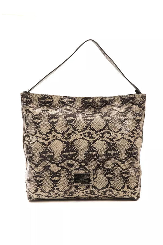 Shoulder Bag in Python Print Leather