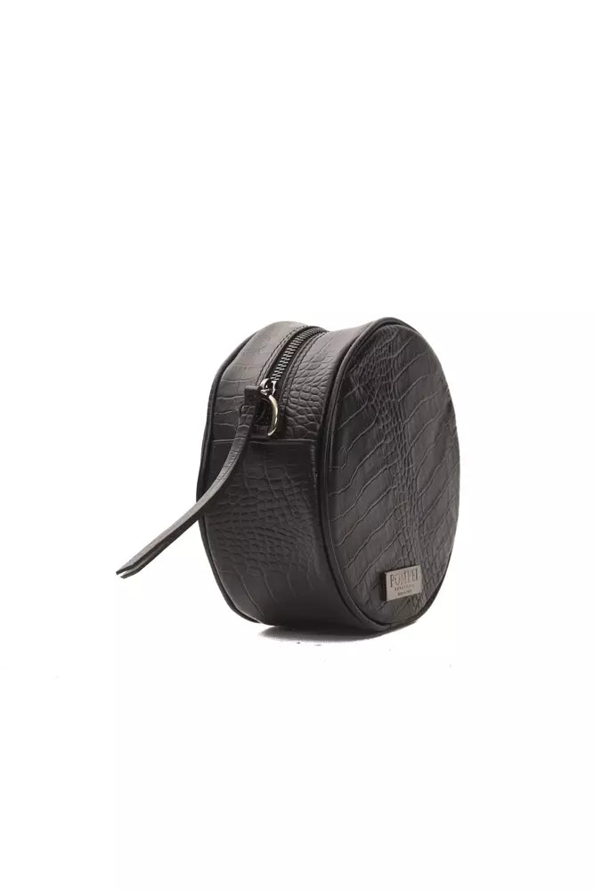 Small Oval Crossbody Bag in Crocodile Print Leather