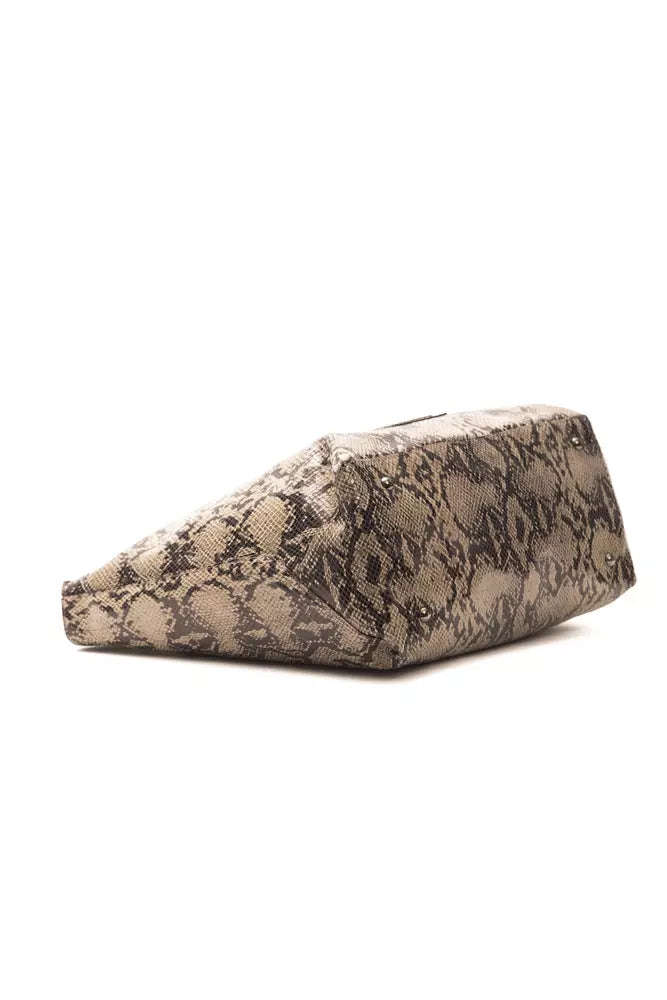 Shoulder Bag in Python Print Leather