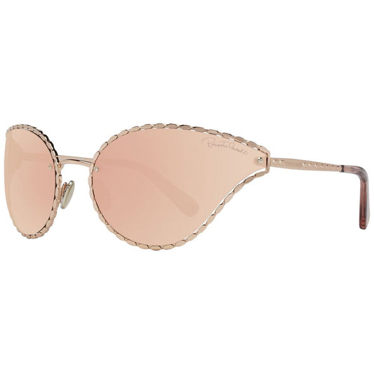 Gafas de sol ovaladas con espejo en oro rosa