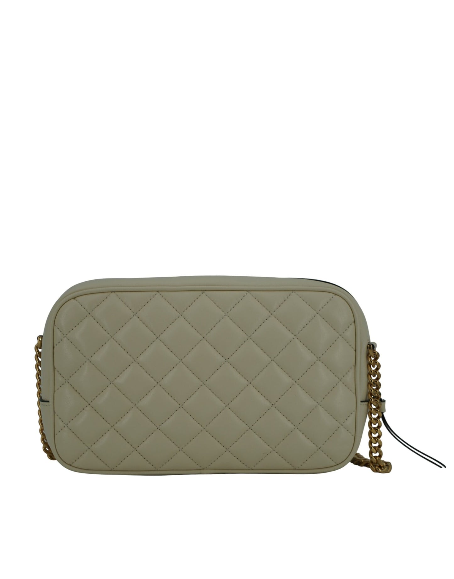 Elegante bolso de hombro para cámara de cuero blanco