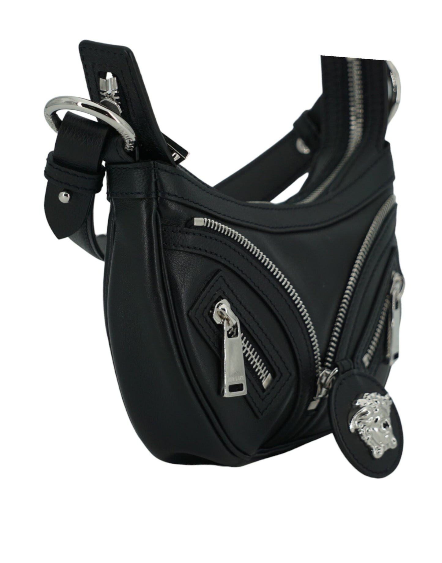 Elegante mini bolso de hombro tipo hobo negro