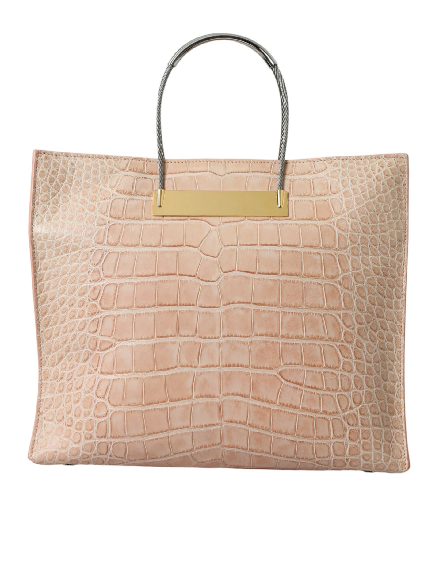 Sac fourre-tout chic en cuir d'alligator rose