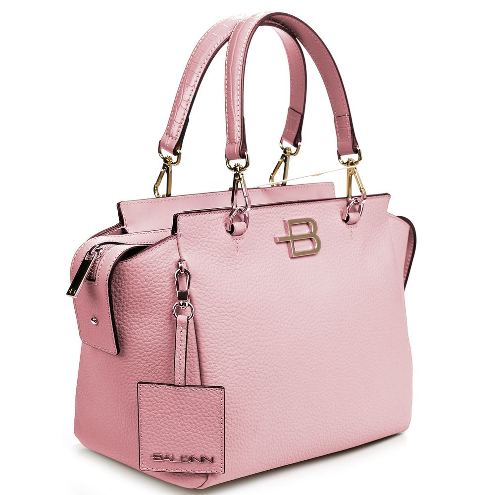 Handbag in Pink Tumbled Leather