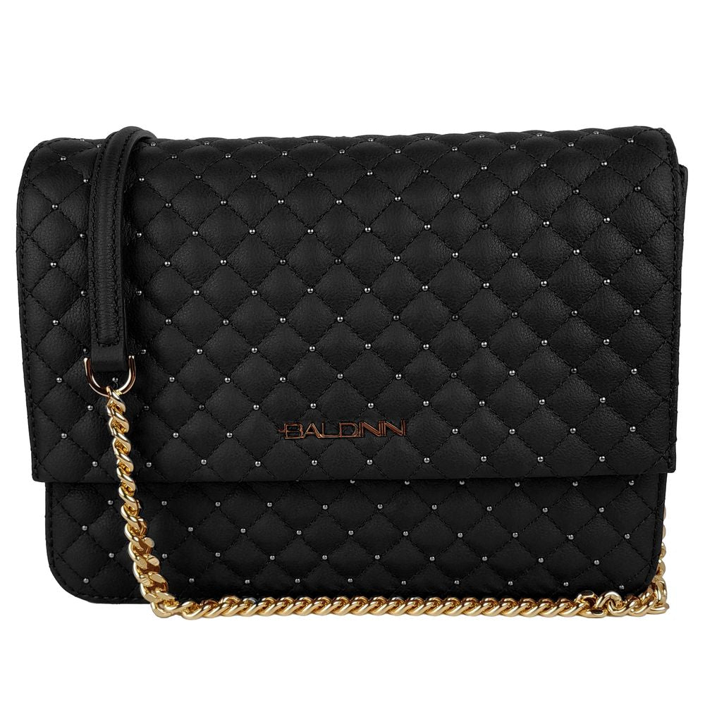 Crossbody Bag in Black Quilted Leather