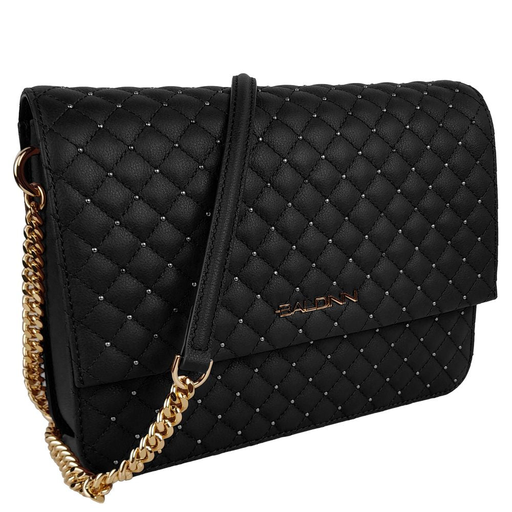 Crossbody Bag in Black Quilted Leather