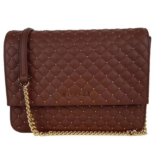 Crossbody Bag in Brown Quilted Leather
