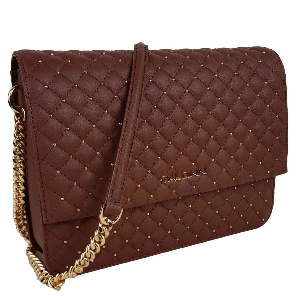 Crossbody Bag in Brown Quilted Leather