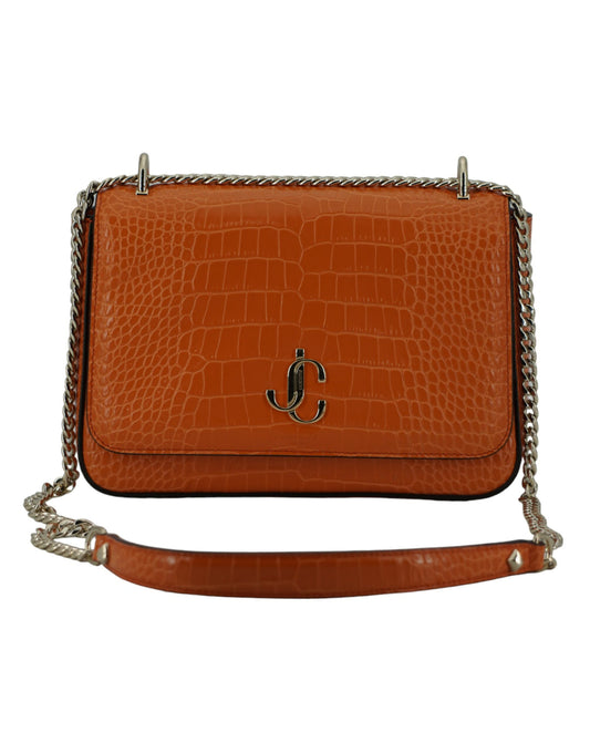 Sac à bandoulière en cuir orange ambre