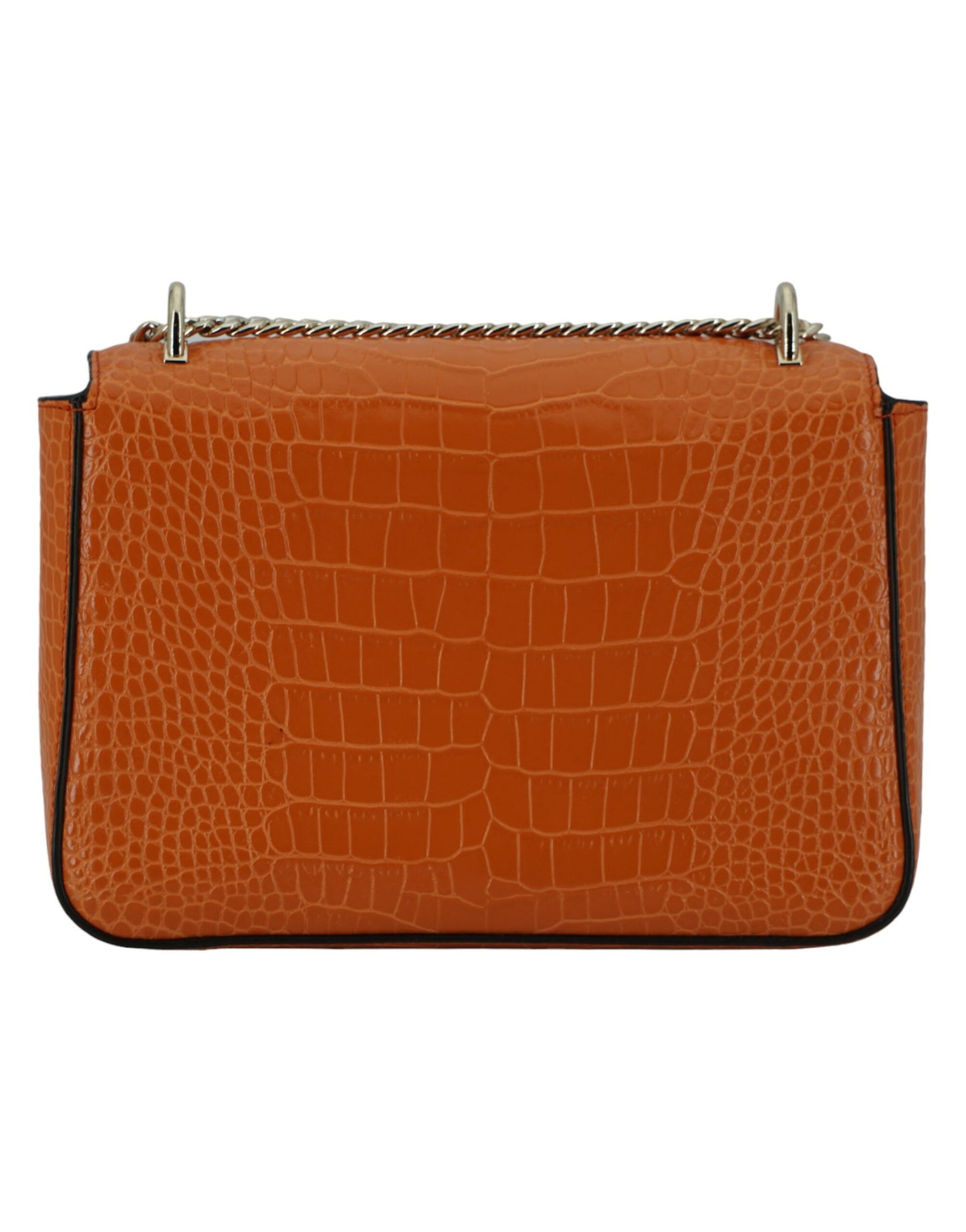 Sac à bandoulière en cuir orange ambre