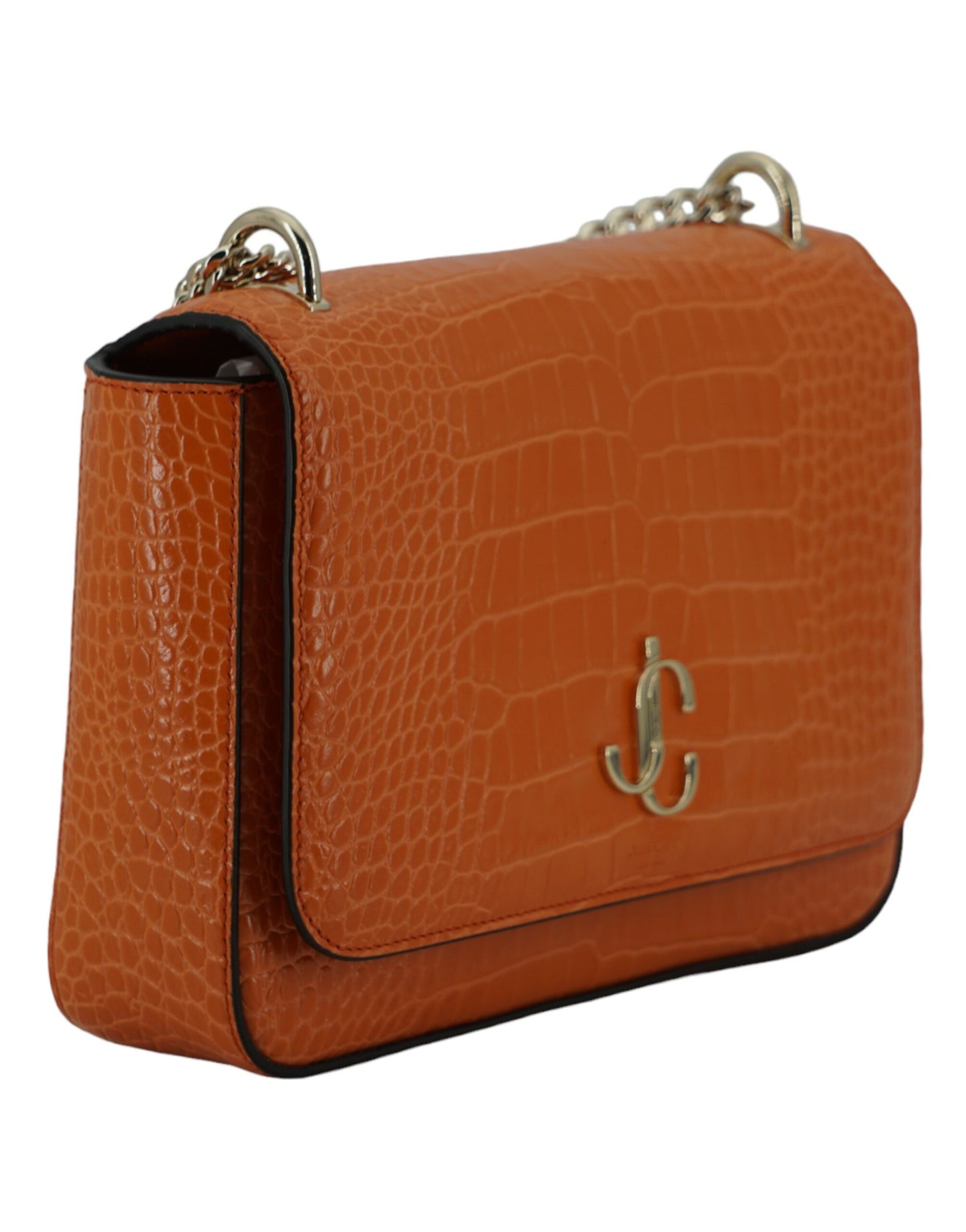Sac à bandoulière en cuir orange ambre