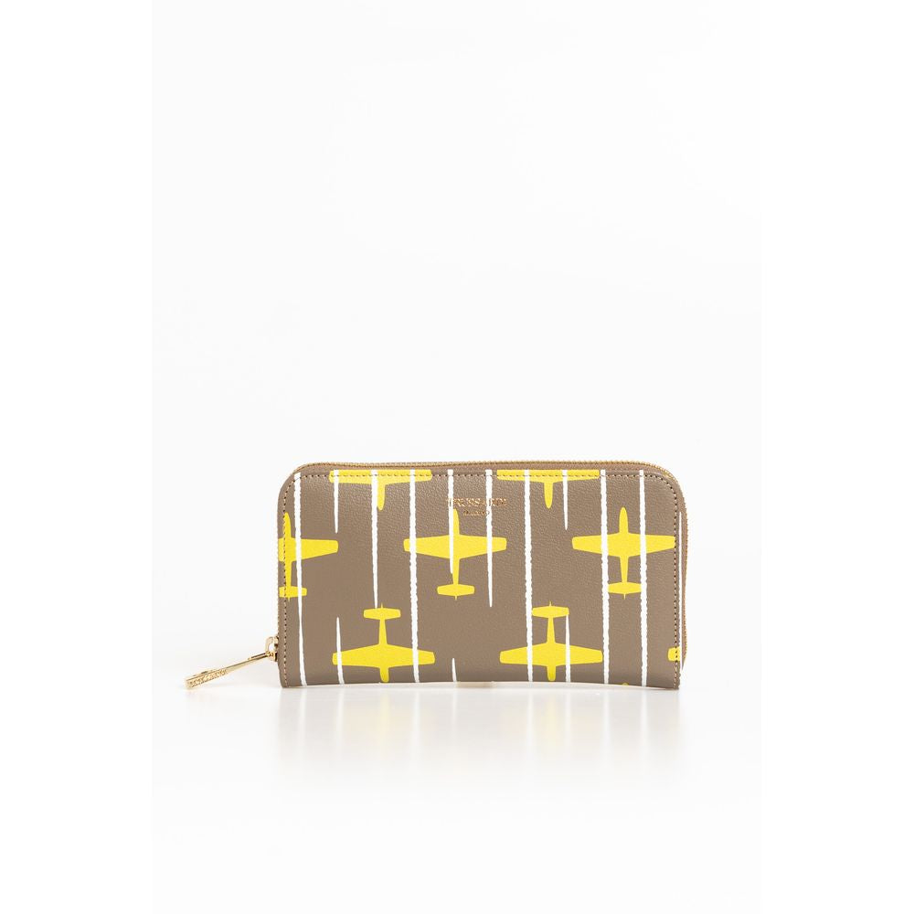 Portefeuille femme en cuir beige