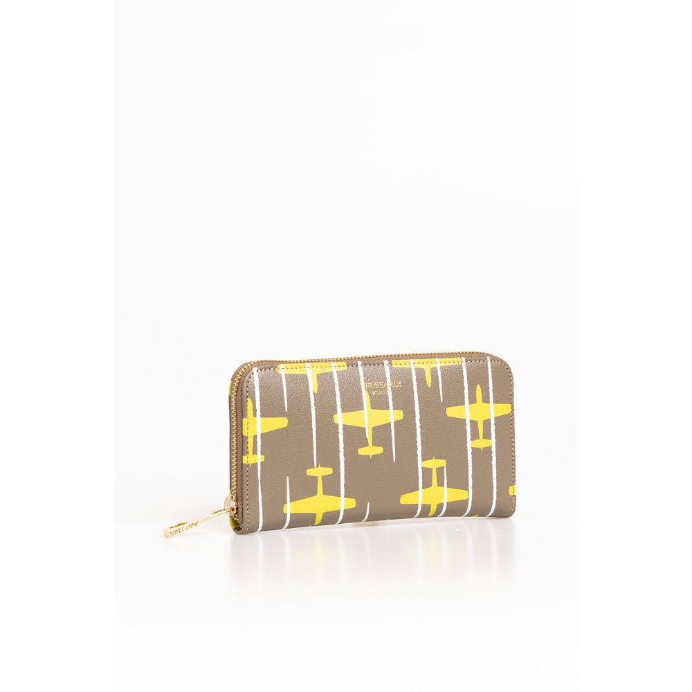 Portefeuille femme en cuir beige