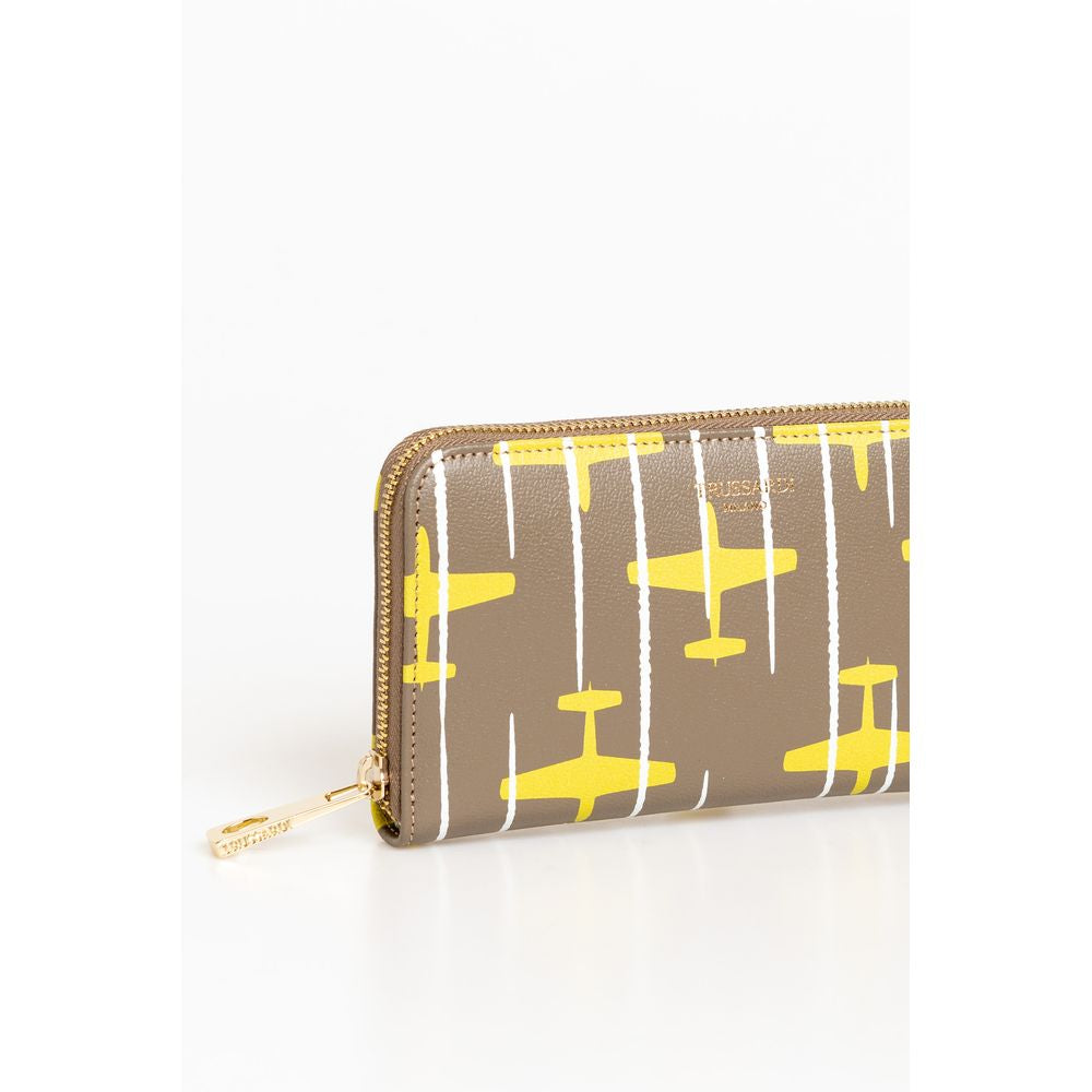 Portefeuille femme en cuir beige