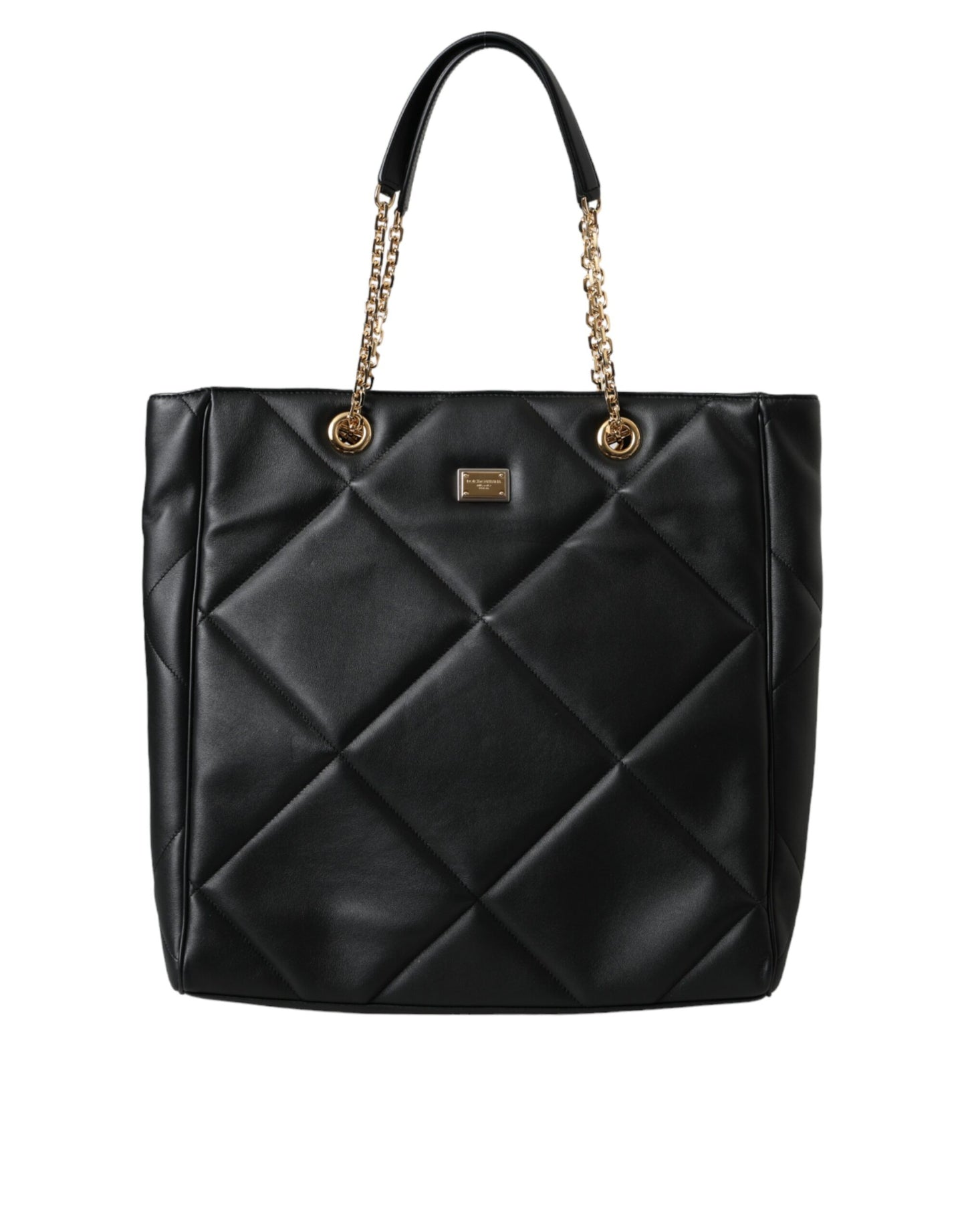 Sac cabas matelassé en cuir noir JUNGLE