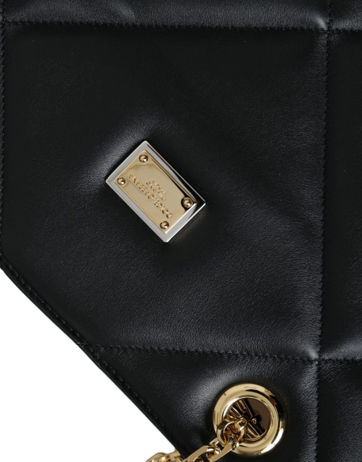 Sac cabas matelassé en cuir noir JUNGLE