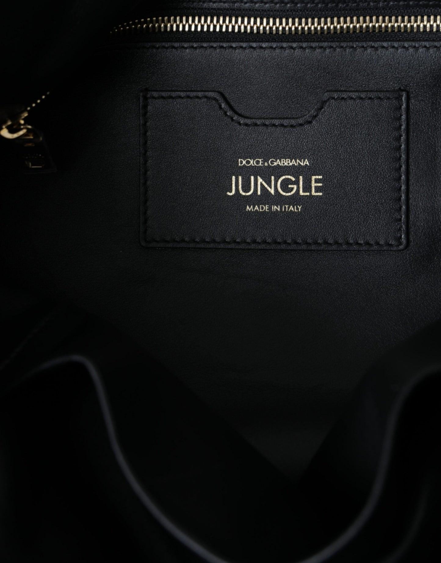 Sac cabas matelassé en cuir noir JUNGLE