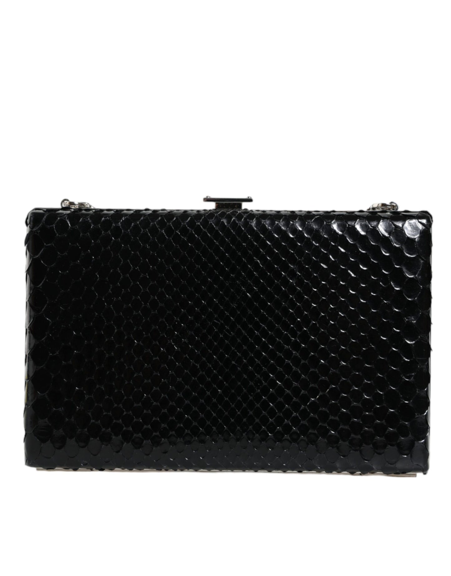 Mini sac bandoulière en cuir noir avec cadre argenté