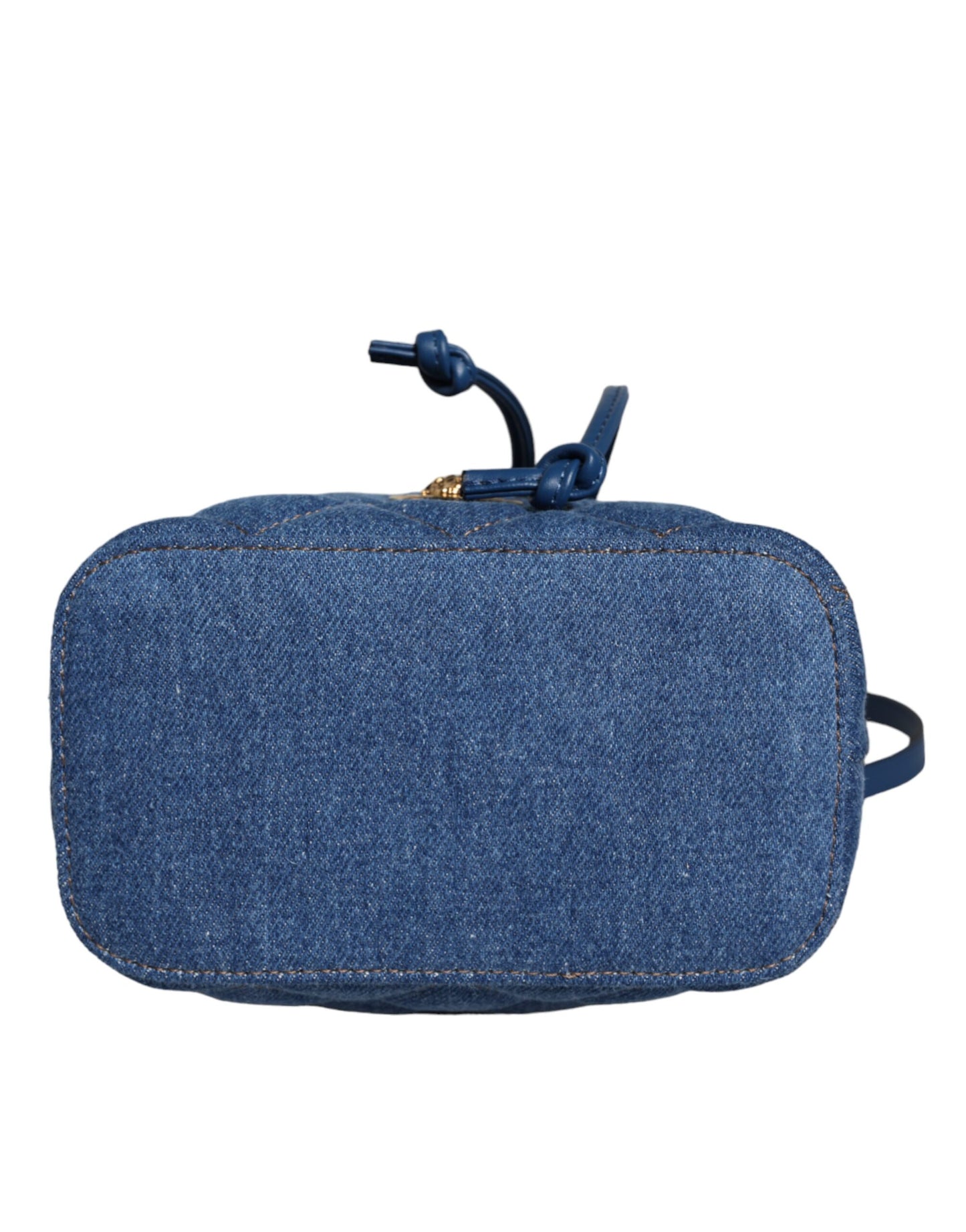 Bolso bandolera de piel vaquera acolchada azul