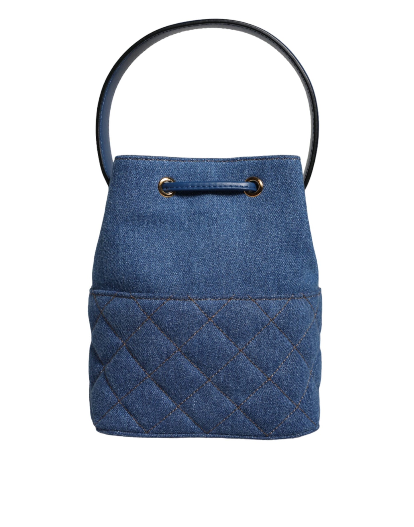 Bolso bandolera de piel vaquera acolchada azul