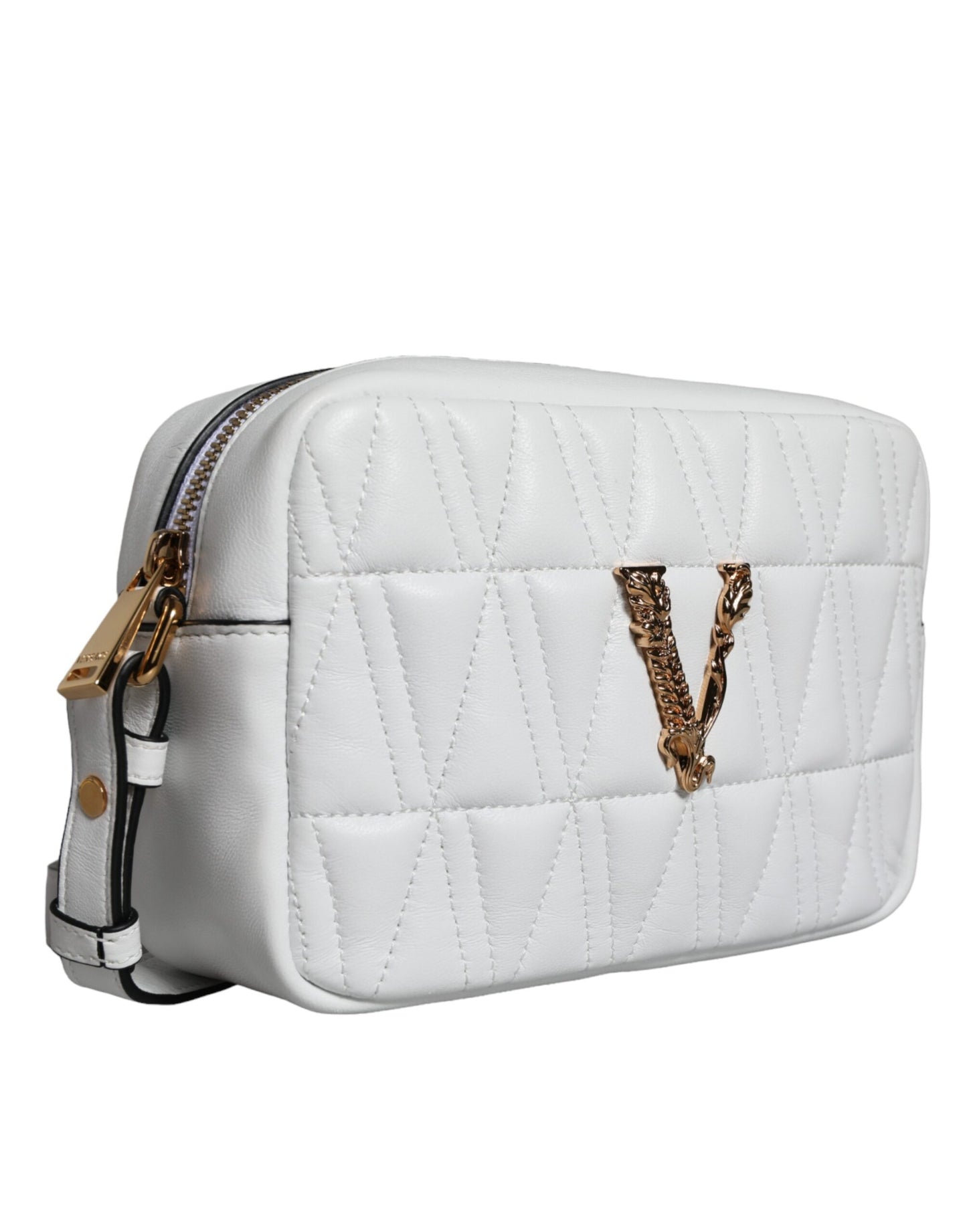 Bolso bandolera de piel napa acolchada blanca