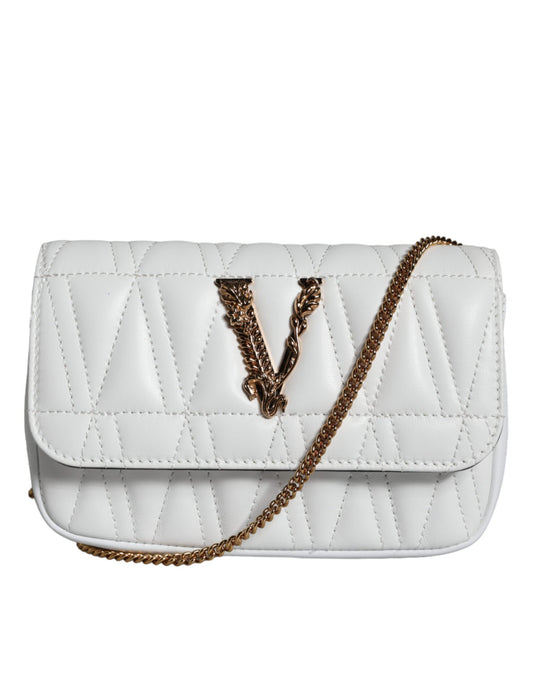 Bolso bandolera de piel napa acolchada blanca
