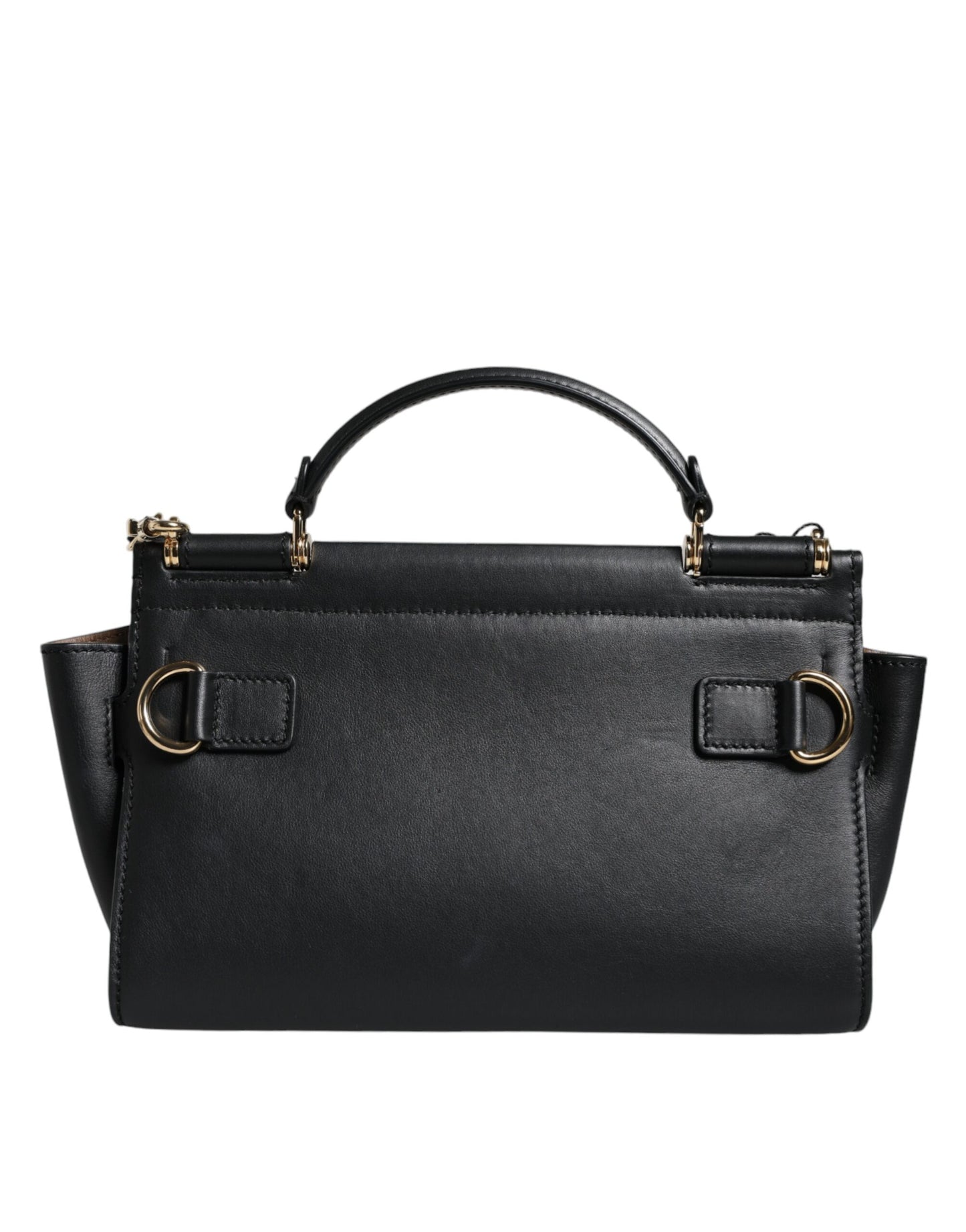 Sac bandoulière en cuir noir SICILY avec poignée supérieure