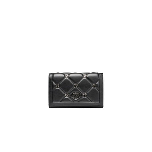 Black Quilted Crossbody Bag with Sweet Studs