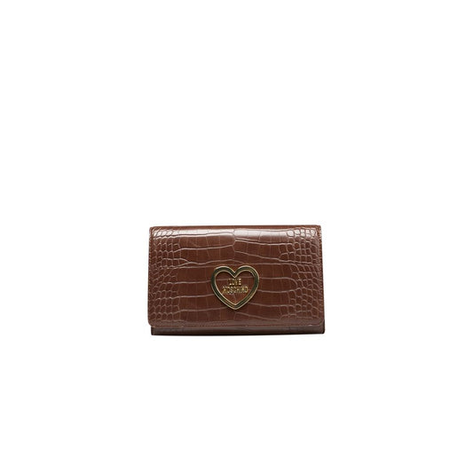 Brown Croc Embossed Crossbody Bag