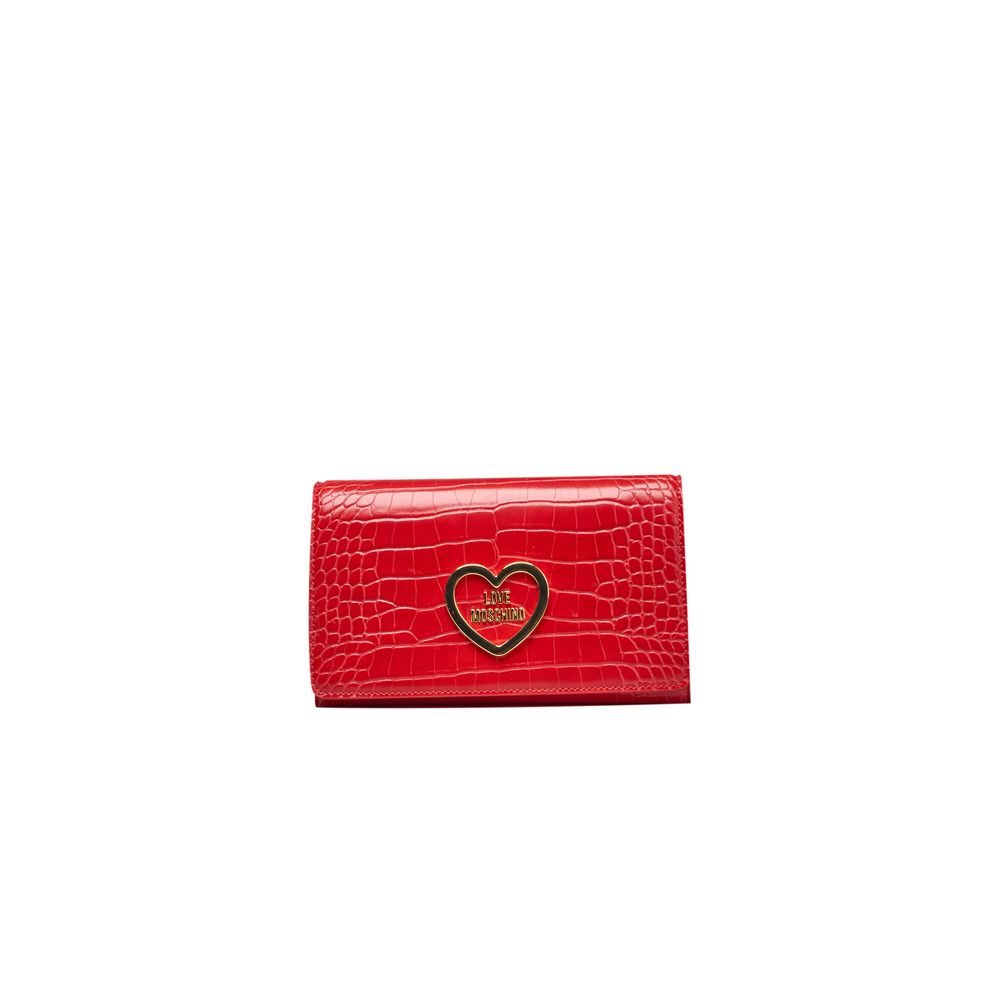 Red Croc Embossed Crossbody Bag