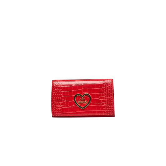 Red Croc Embossed Crossbody Bag