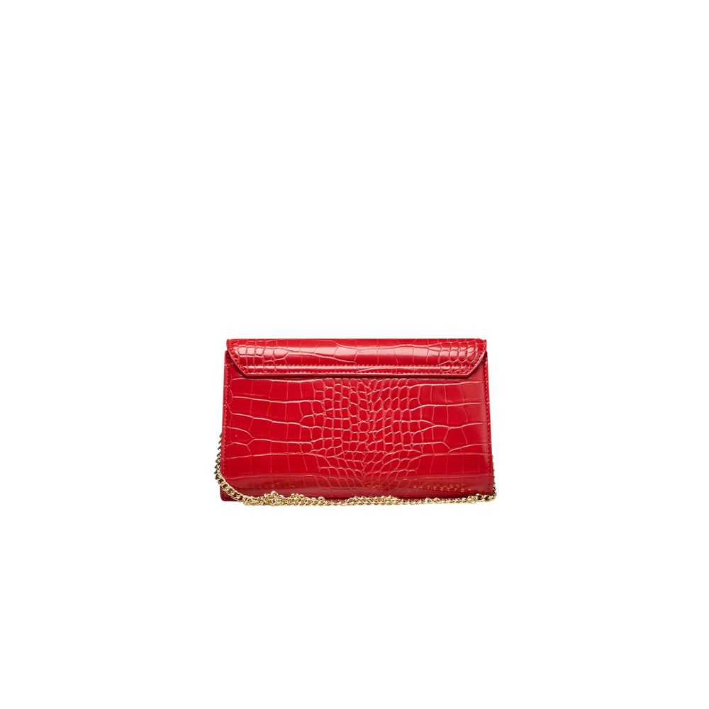 Red Croc Embossed Crossbody Bag