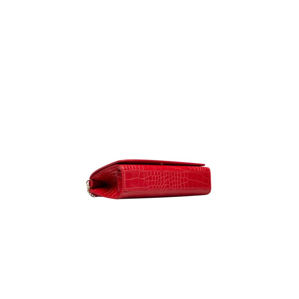 Red Croc Embossed Crossbody Bag
