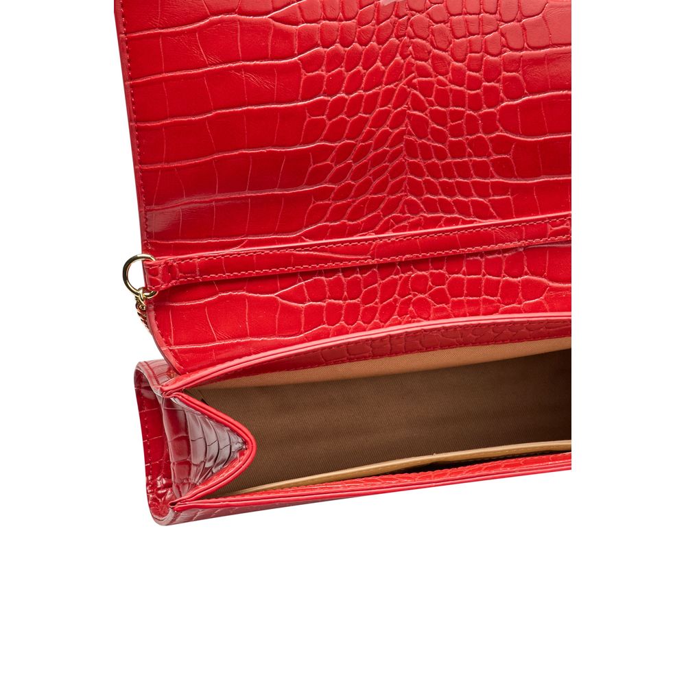 Red Croc Embossed Crossbody Bag