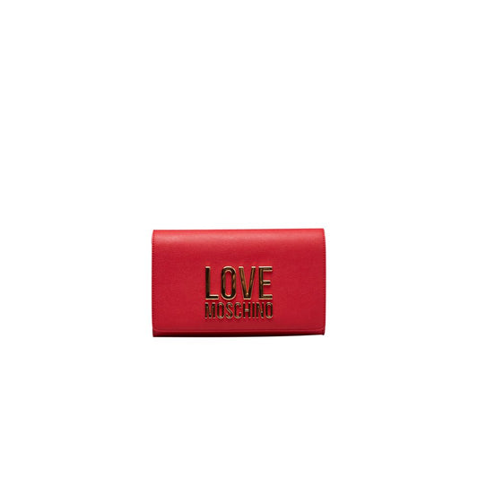 Red Crossbody Bag with Lettering Logo