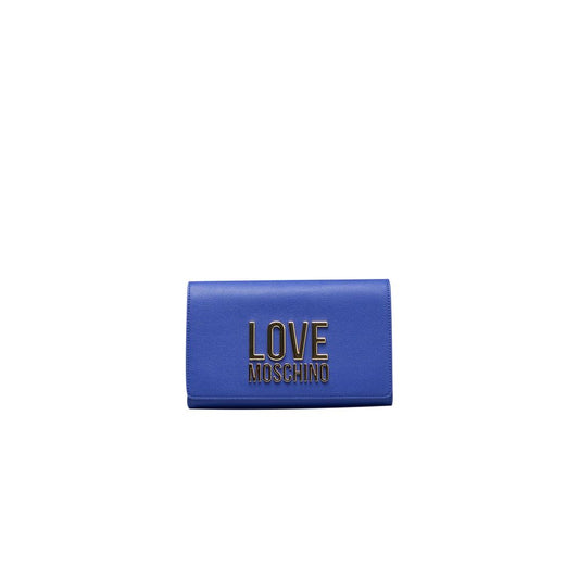 Blue Crossbody Bag with Lettering Logo
