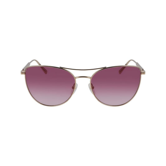 Gafas de sol de metal dorado rosa
