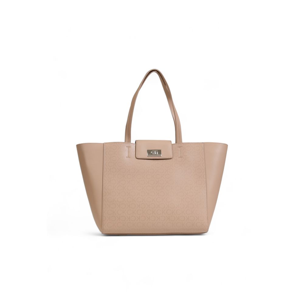 Sac à main beige en polyester recyclé